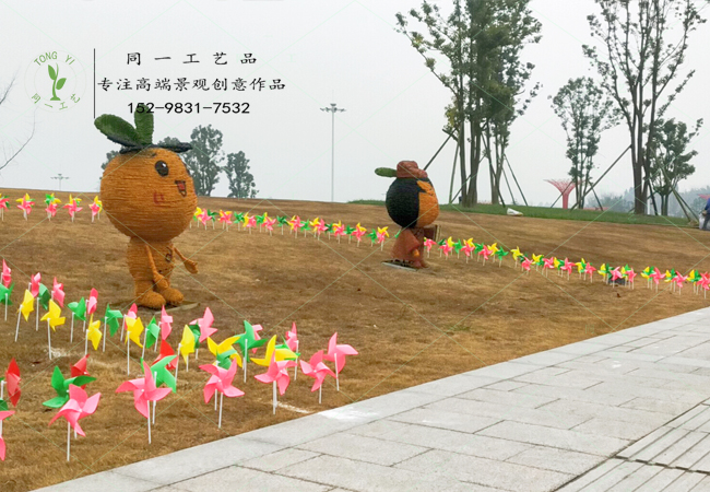 稻草工藝品橙子造型