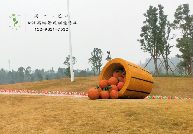 稻草工藝品橙子造型