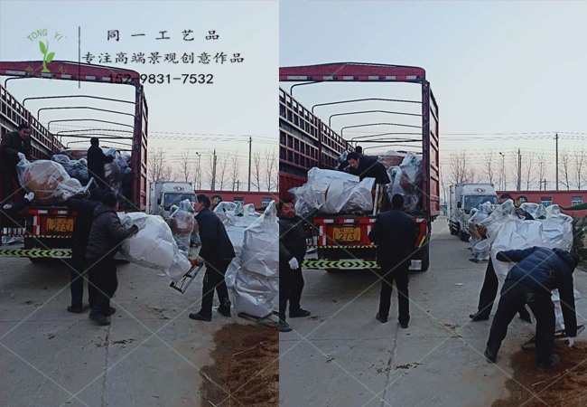 稻草工藝品水果造型裝車發(fā)貨