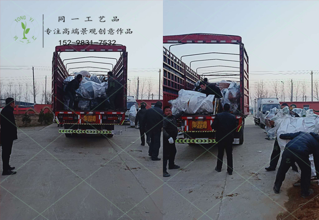 稻草工藝品水果造型裝車發(fā)貨