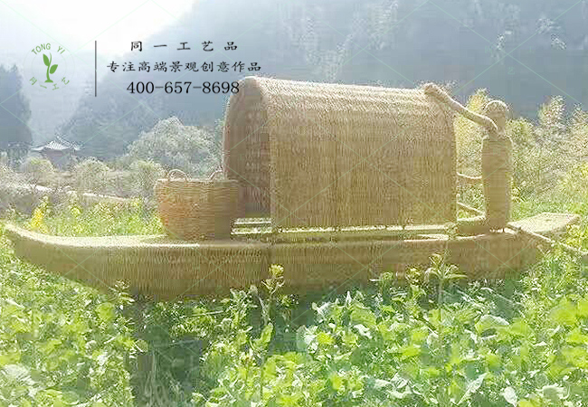 稻草工藝品船造型 稻草工藝品船造型